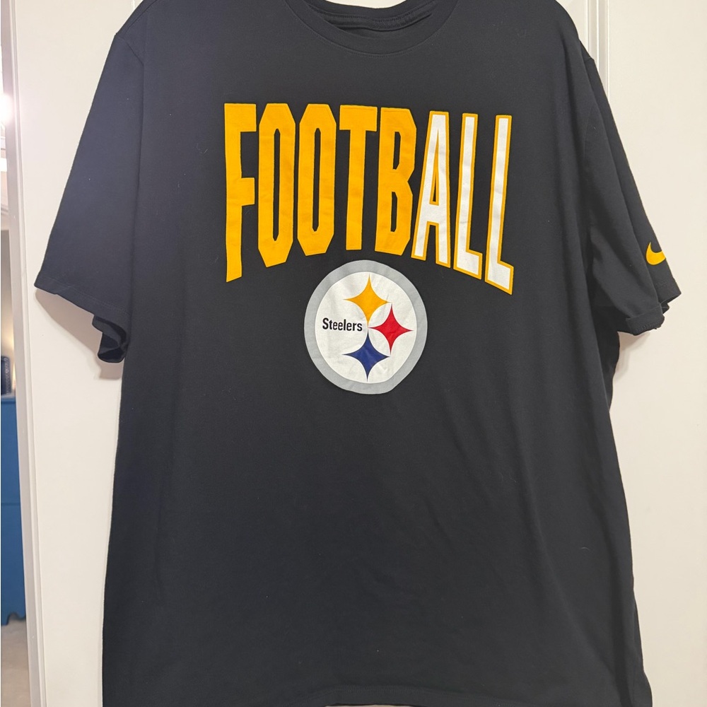 Nike Black and Yellow Football Tee